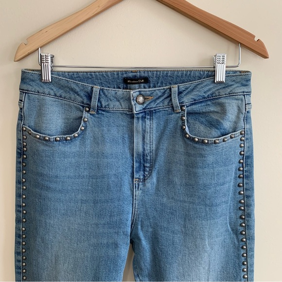 Massimo Dutti Skinny Light Wash Studded Denim Jeans . - Picture 5 of 5